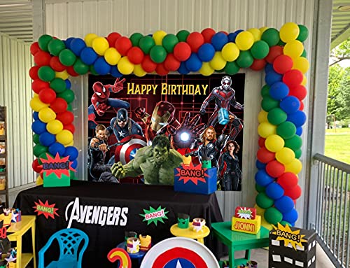 NSY The Avengers Background Marvel Superhero Telón de fondo para niños Superhéroes Tema de cumpleaños Decoración de fiestas Suministros para fotomatón de estudio (1,5 m x 0,9 m)