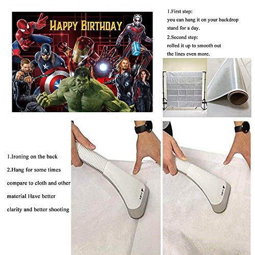 NSY The Avengers Background Marvel Superhero Telón de fondo para niños Superhéroes Tema de cumpleaños Decoración de fiestas Suministros para fotomatón de estudio (1,5 m x 0,9 m)
