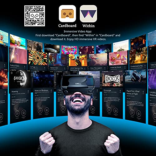 [Nuevo] 3D VR Gafas de Realidad Virtual, Disfruta de los Mejores Juegos y Videos (con Controlador Bluetooth), Compatible 5 Inch - 7 Inch Pulgadas Smartphone Amplia compatibilidad por Android/Phone