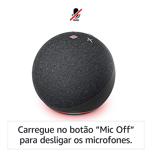 Nuevo Echo Dot (4.ª generación), versión internacional | Altavoz inteligente con Alexa | Antracita | No disponible en portugués (Portugal)