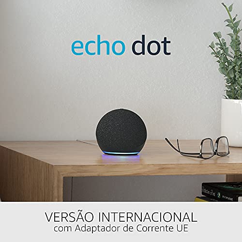 Nuevo Echo Dot (4.ª generación), versión internacional | Altavoz inteligente con Alexa | Antracita | No disponible en portugués (Portugal)