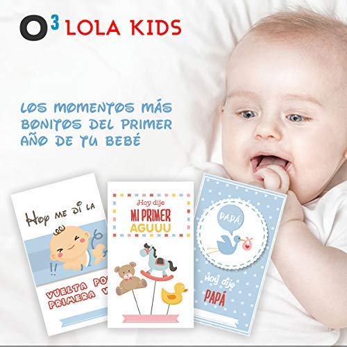O³ Milestone Baby Cards Lola Kids – 40 Cartas En Español Para Primer Año De Bebé Con Caja De Regalo - Diseño Único | Tarjetas De Recuerdo - Tarjetas Milestone - Regalos Recien Nacidos - Babyshower