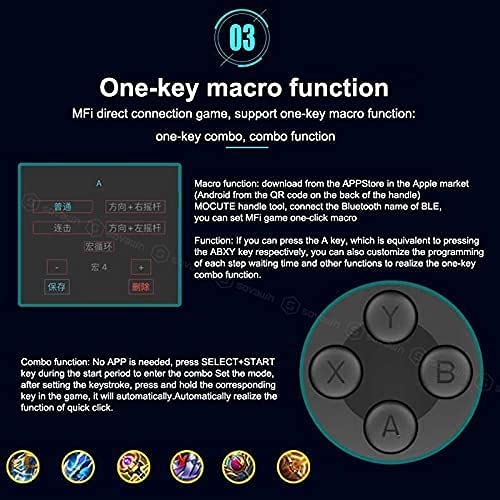 OBEST Controlador de Juegos Móvil Inalámbrico, Bluetooth Controller, Compatible con IOS y Android, Pc, Tv, Retráctil Mando Movil