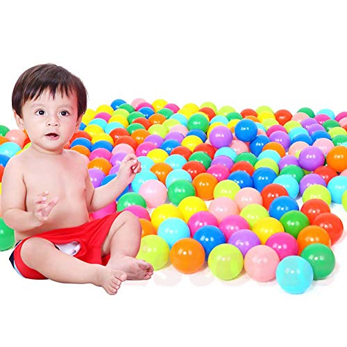 Ocean Ball Plastic Ball Juego Requisitos de Juego A Prueba de aplastamiento Plail Play Balls BPA Sin Bordes Bolas de mar para Tiendas de campaña Túneles Indoor al Aire Libre Color Aleatorio 100 PCS