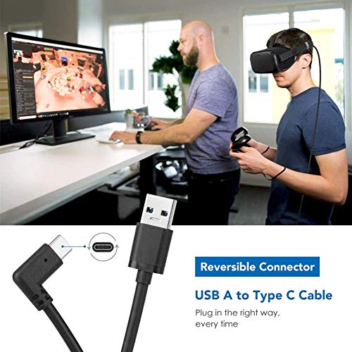 Oculus Quest 2 Link Cable USB C 16 FT (5M), Oculus Link Cable de Transferencia de Datos de Alta Velocidad Cable de Auriculares de Realidad Virtual Para PC y Quest