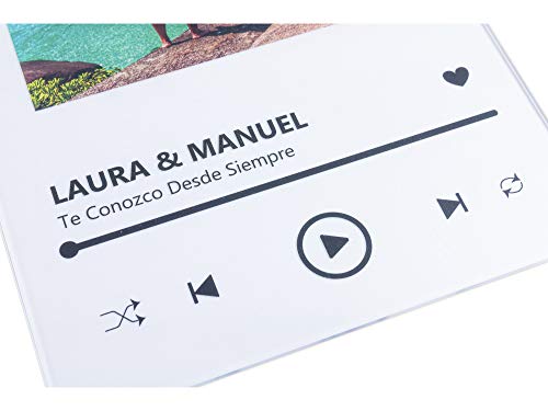 Oedim Placa Metacrilato Música Spotify Personalizado | Fabricado en Metacrilato 4mm | 19,5 x 28,2cm | Efecto Espejo