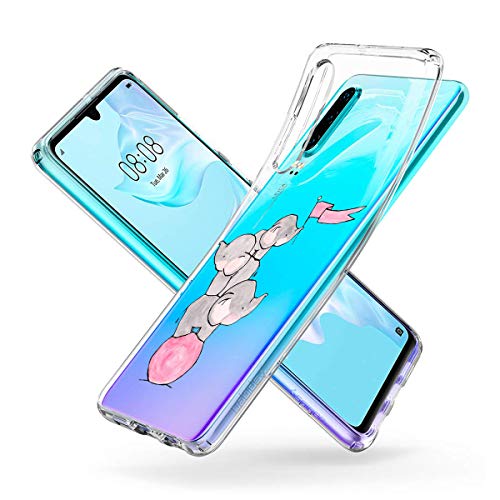 Oihxse Animal Serie Case Compatible con Huawei Honor 20S/PLAY3 Funda Transparente Suave Silicona Elefante Conejo Patrón Protector Carcasa Ultra-Delgado Creativa Anti-Choque Cover (A3)