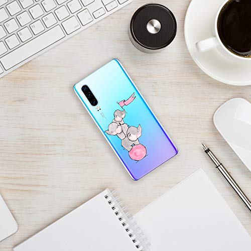 Oihxse Animal Serie Case Compatible con Huawei Honor 20S/PLAY3 Funda Transparente Suave Silicona Elefante Conejo Patrón Protector Carcasa Ultra-Delgado Creativa Anti-Choque Cover (A3)