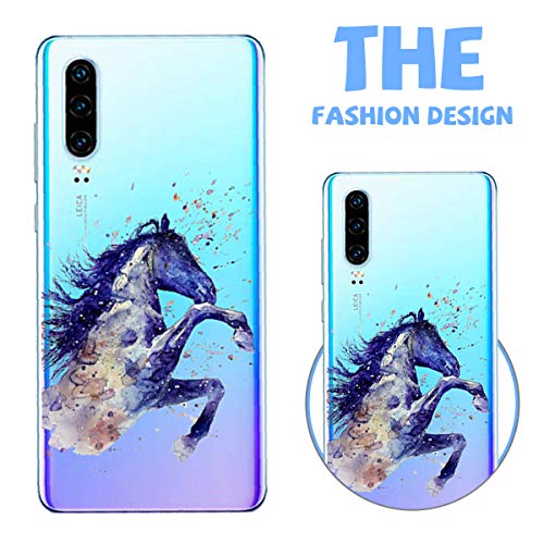 Oihxse Compatible con Huawei Honor 20S/PLAY3 Funda Suave Gel TPU Silicona Cristal Transparente Carcasa Acuarela Animal Pintado Patrón Protectora Estuche Bumper Caso Case (B6)