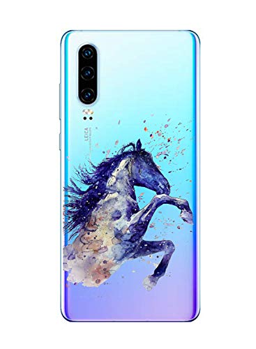 Oihxse Compatible con Huawei Honor 20S/PLAY3 Funda Suave Gel TPU Silicona Cristal Transparente Carcasa Acuarela Animal Pintado Patrón Protectora Estuche Bumper Caso Case (B6)