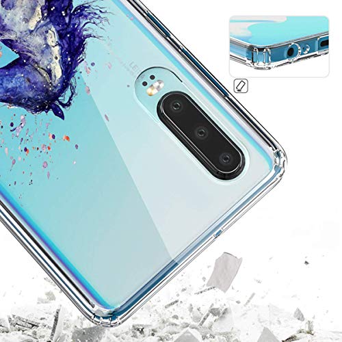 Oihxse Compatible con Huawei Honor 20S/PLAY3 Funda Suave Gel TPU Silicona Cristal Transparente Carcasa Acuarela Animal Pintado Patrón Protectora Estuche Bumper Caso Case (B6)