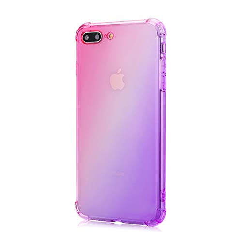 Oihxse Cristal Case - Compatible con Motorola Moto One/P30 Play Funda, Ultra-Delgado Silicona TPU Suave Airbag Gradiente de Color Carcasa Elegante Moda Lindo Protectora Cubierta (Rosa púrpura)