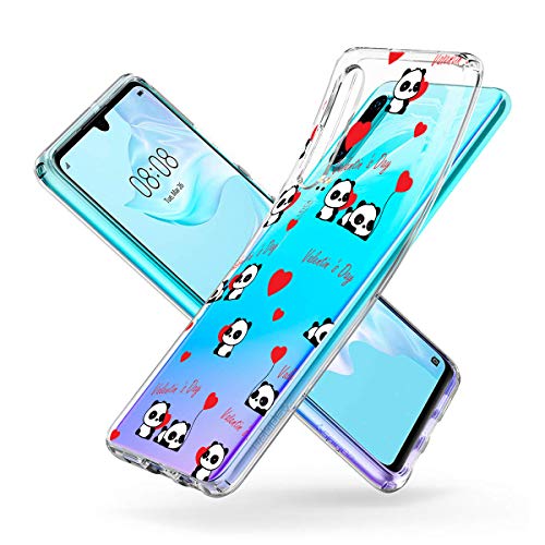 Oihxse Cristal Compatible con Huawei Honor 20S/PLAY3 Funda Ultra-Delgado Silicona TPU Suave Protector Estuche Creativa Patrón Panda Protector Anti-Choque Carcasa Cover(Panda A6)