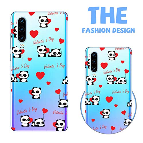 Oihxse Cristal Compatible con Huawei Honor 20S/PLAY3 Funda Ultra-Delgado Silicona TPU Suave Protector Estuche Creativa Patrón Panda Protector Anti-Choque Carcasa Cover(Panda A6)