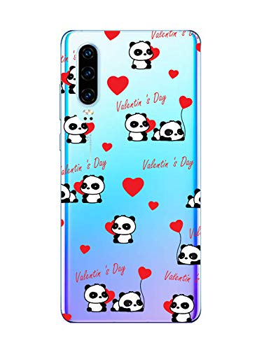 Oihxse Cristal Compatible con Huawei Honor 20S/PLAY3 Funda Ultra-Delgado Silicona TPU Suave Protector Estuche Creativa Patrón Panda Protector Anti-Choque Carcasa Cover(Panda A6)