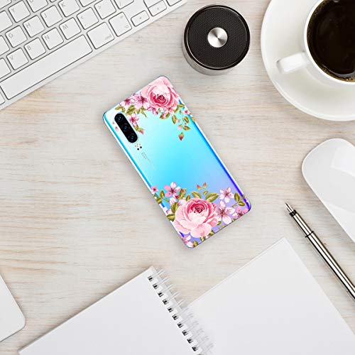 Oihxse Cristal Funda para Huawei Honor 20S/PLAY3 Transparente Suave TPU Flores Girasoles Amarillos Dibujo Diseño Serie Carcasa Flexible Bumper Anti-Choque Anti-Arañazos Protector (D8)