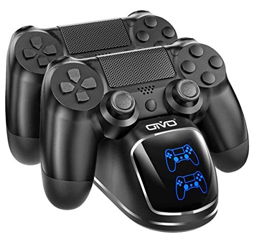 OIVO Cargador Mando PS4, Estación Carga Mando PS4 Chip de Carga actualizado de 1.8 Horas, Base de Carga Mando PS4, Estación de Carga del Mando para Sony Playstation 4