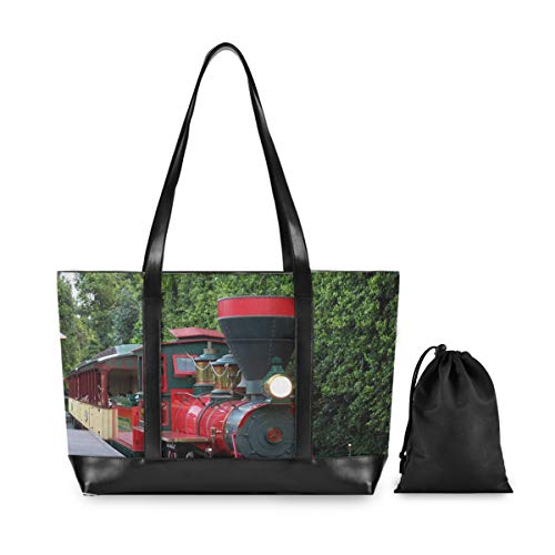 Old Steam Train Garden Handbag Tote Casual Outdoor Computer Bag Fashion Large Capacity