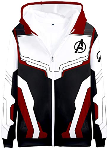 OLIPHEE Sudaderas con Capucha de Guerrero cuántico de Avengers: Endgame para niños zipjh-XL