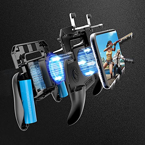 Oluote Controlador de Juego Móvil,Mando para Movil PUBG,PUBG Mobile Game Controller con Ventilador de Enfriamiento para Android y iOS de 4.7 a 6.5 Pulgadas.