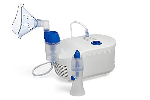 Omron - Nebulizador X102 con lavado nasal 2 en 1 (dispositivo de uso doméstico para el tratamiento de enfermedades respiratorias como el asma, para síntomas de tos y resfriados en niños y adultos)