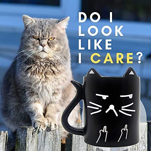 Onebttl Taza Gato, Tazas Desayuno Originales, Taza termosensible, Taza café Sensible a Calor, Taza Divertida con Frases I Do What I Want, Taza Cambio Color, opción, Taza Graciosa, Neko