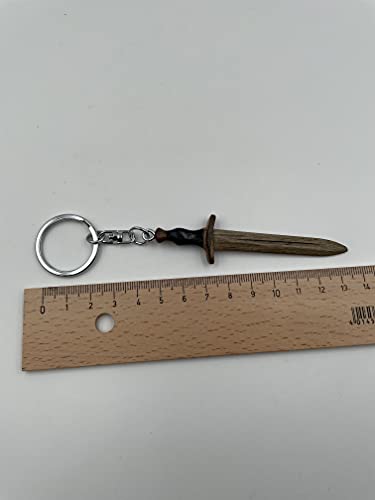Onwomania Llavero de madera Espada Arma Combate Aguacero Arma Caballero Medieval Colgante Encanto