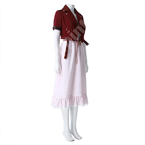 Oppinty Anime Crisis Core - Final Fantasy VII Aerith Gainsborough cosplay traje vestido de fiesta traje S rojo
