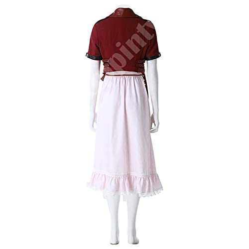 Oppinty Anime Crisis Core - Final Fantasy VII Aerith Gainsborough cosplay traje vestido de fiesta traje S rojo
