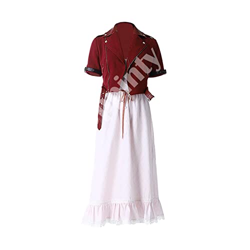 Oppinty Anime Crisis Core - Final Fantasy VII Aerith Gainsborough cosplay traje vestido de fiesta traje S rojo