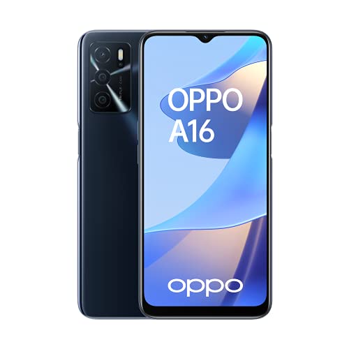 OPPO A16 - Smartphone 64GB, 4GB RAM, Dual SIM, Carga rápida 10W - Negro
