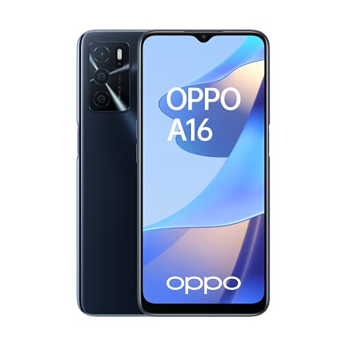 OPPO A16 - Smartphone 64GB, 4GB RAM, Dual SIM, Carga rápida 10W - Negro