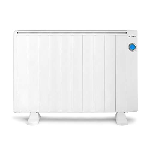 Orbegozo RRE 1810 A - Emisor Térmico Bajo Consumo, 10 Elementos de Calor, Pantalla Digital LCD, Mando a Distancia, Funcionamiento Programable, 1800 W, Aluminio, Blanco