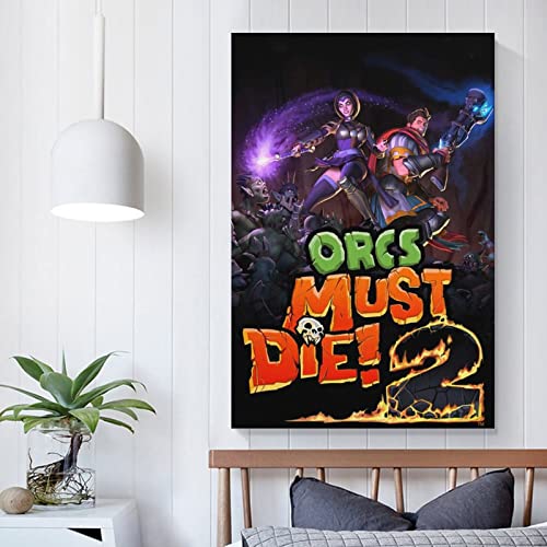 Orcs Must Die - Póster de 2 fundas para juegos, diseño de lienzo y pared (40 x 60 cm)