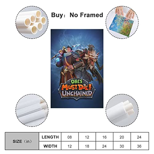 Orcs Must Die Unchained - Póster para decoración de dormitorio familiar moderna para dormitorio y sala de estar, 30 x 45 cm