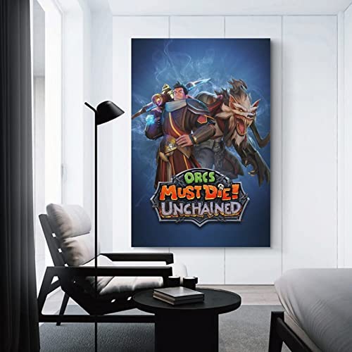 Orcs Must Die Unchained - Póster para decoración de dormitorio familiar moderna para dormitorio y sala de estar, 30 x 45 cm