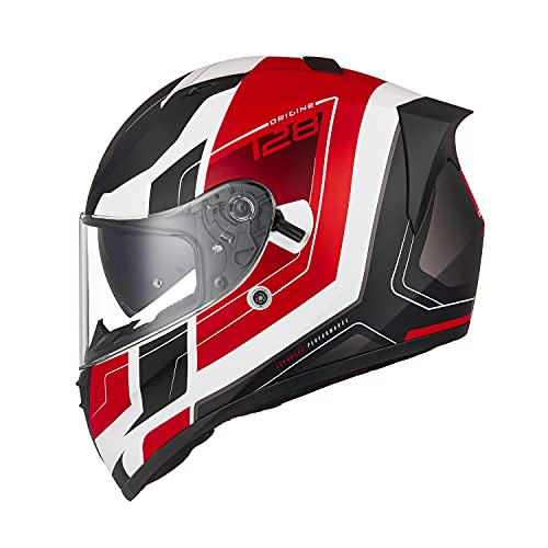 ORIGINE Casco Integral de Moto ECE Homologado con Visera (Advanced Red-White Matt, S)