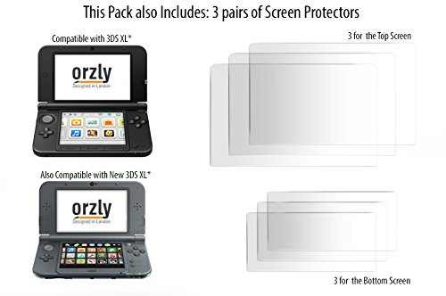 Orzly 3DSXL Protectores de Pantalla, Multi-Pack de 6 Protectores (3 para la Pantalla de Arriba, y 3 para la Pantalla de Abajo) – 100% Transparente para Nintendo 3DS XL Original o Nuevo New 3DS XL