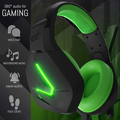 Orzly Auriculares Gaming Compatible con PS5, PS4, PC, Xbox, Nintendo Switch, con microfono, Sonido Premiun RGB Luz LED, cancelación de Ruido - Hornet RXH -20 Sagano Edicion