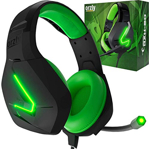 Orzly Auriculares Gaming Compatible con PS5, PS4, PC, Xbox, Nintendo Switch, con microfono, Sonido Premiun RGB Luz LED, cancelación de Ruido - Hornet RXH -20 Sagano Edicion