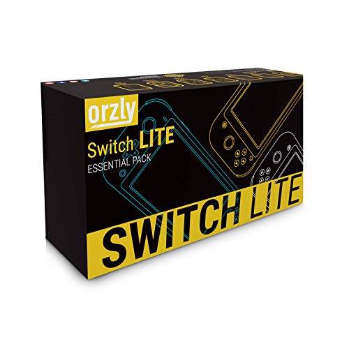 Orzly Paquete de Accesorios para Nintendo Switch Lite – Incluye: Protectores de Pantalla & Funda para Switch Lite Consola, Funda Comfort Grip, Cable USB, Auriculares y más. (Rosa)