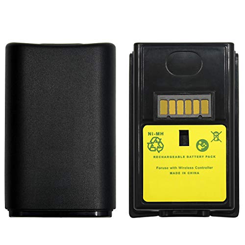 OSTENT 2 in 1 Charger Cable + Rechargeable Battery Pack Compatible for Microsoft Xbox 360 Wireless Controller Color Black