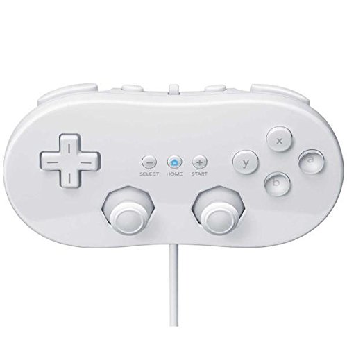 OSTENT Controlador clásico con conexión de cable Compatible para Nintendo Wii Remote Console Video Game Color Blanco