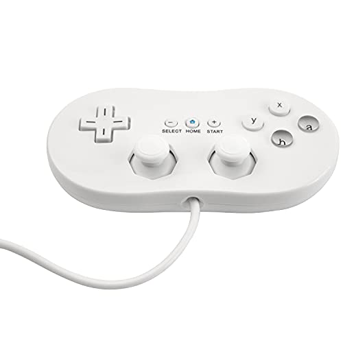 OSTENT Controlador clásico con conexión de cable Compatible para Nintendo Wii Remote Console Video Game Color Blanco