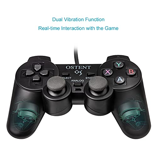 OSTENT Wired Analógico Controlador Gamepad Joystick Joypad para Sony Playstation PS2 PS1 PS One PSX Console Dual Shock Vibration Video Games