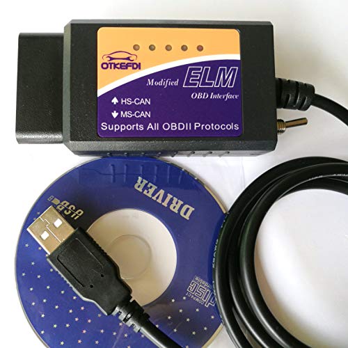 OTKEFDI ELM327,ELM-327 Forscan ELM 327-HS-CAN y MS-Can Modificado ELM327 OBD Compatible con Forscan Focccus ELMconfig FF2 Software para Focus Mondeo Kuga Edge Exploror F50 Taurus Everest Escort