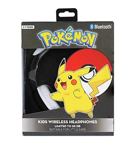 OTL Technologies Pokemon Pokeball Kids Auriculares inalámbricos, para niños (Producto con Licencia Oficial) Black