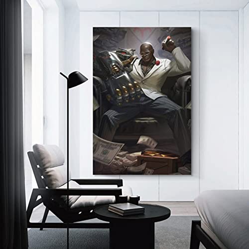 Overwatch Game Doomfist - Póster divertido de dibujos animados, pintura decorativa, lienzo para pared, carteles para sala de estar, pintura para dormitorio, 50 x 75 cm