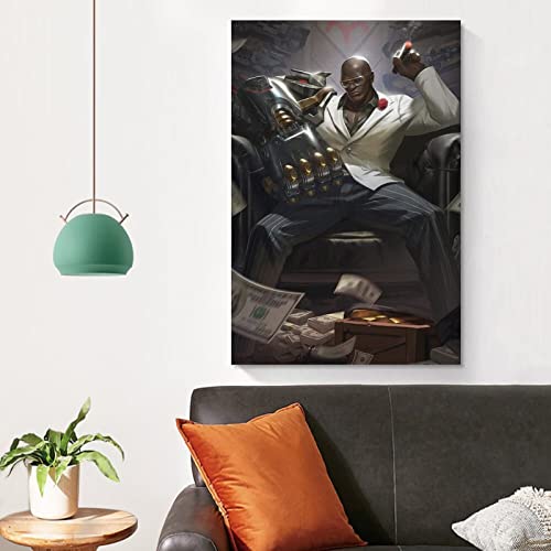 Overwatch Game Doomfist - Póster divertido de dibujos animados, pintura decorativa, lienzo para pared, carteles para sala de estar, pintura para dormitorio, 50 x 75 cm