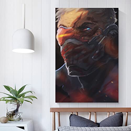 Overwatch Game Soldier 76 Cool Art Painting Póster de dibujos animados de lienzo y arte de la pared Impresión moderna de la decoración del dormitorio de la familia 20 x 30 pulgadas (50 x 75 cm)